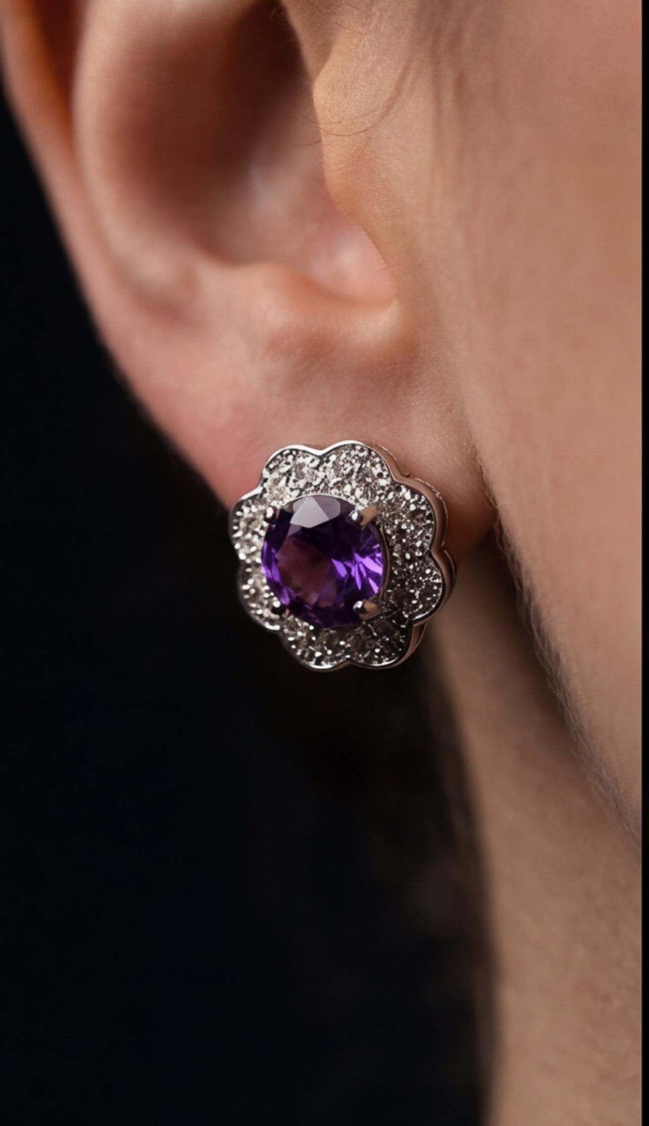 Majestic Violet Jewelry Set ( Silver ) - HYZORA