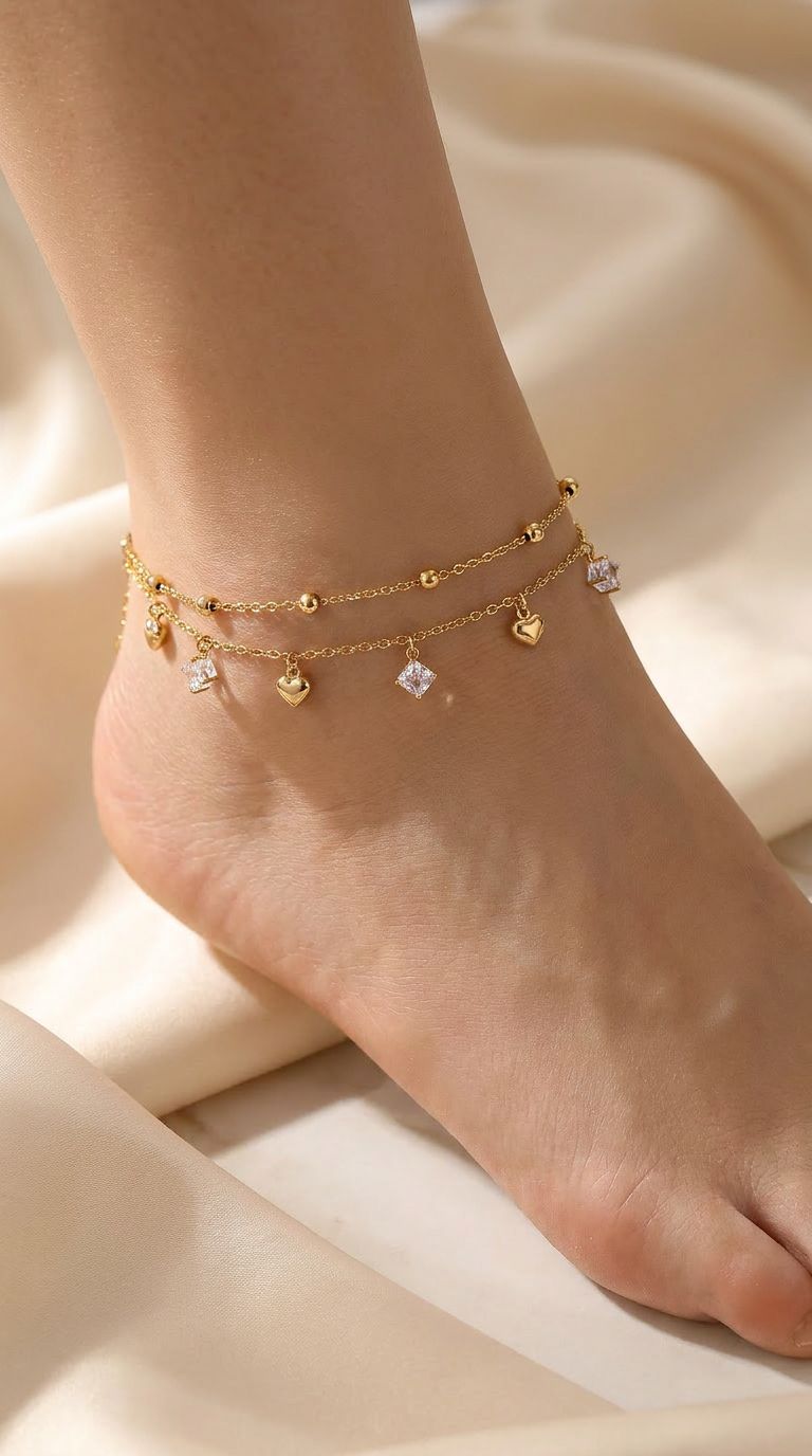 Golden Heart Anklet ( 1 Piece ) - HYZORA