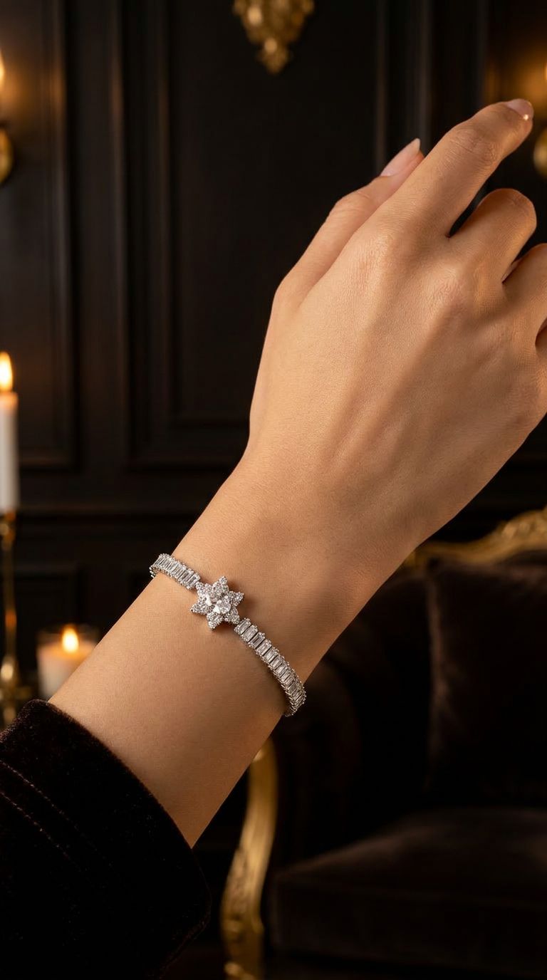 Moonlit Grace Bracelet ( Silver ) - HYZORA