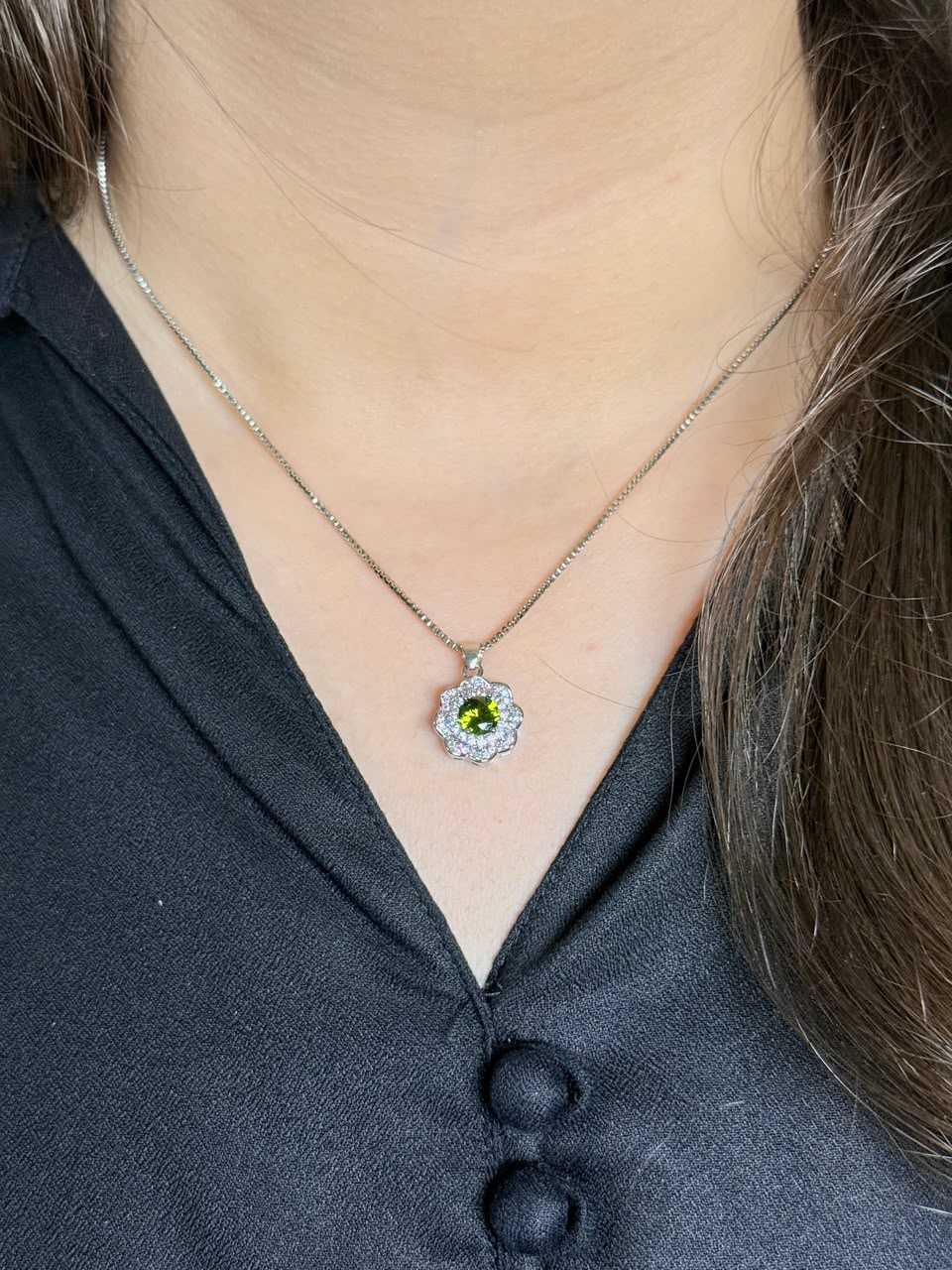 Green Gemstone Bloom Jewelry Set