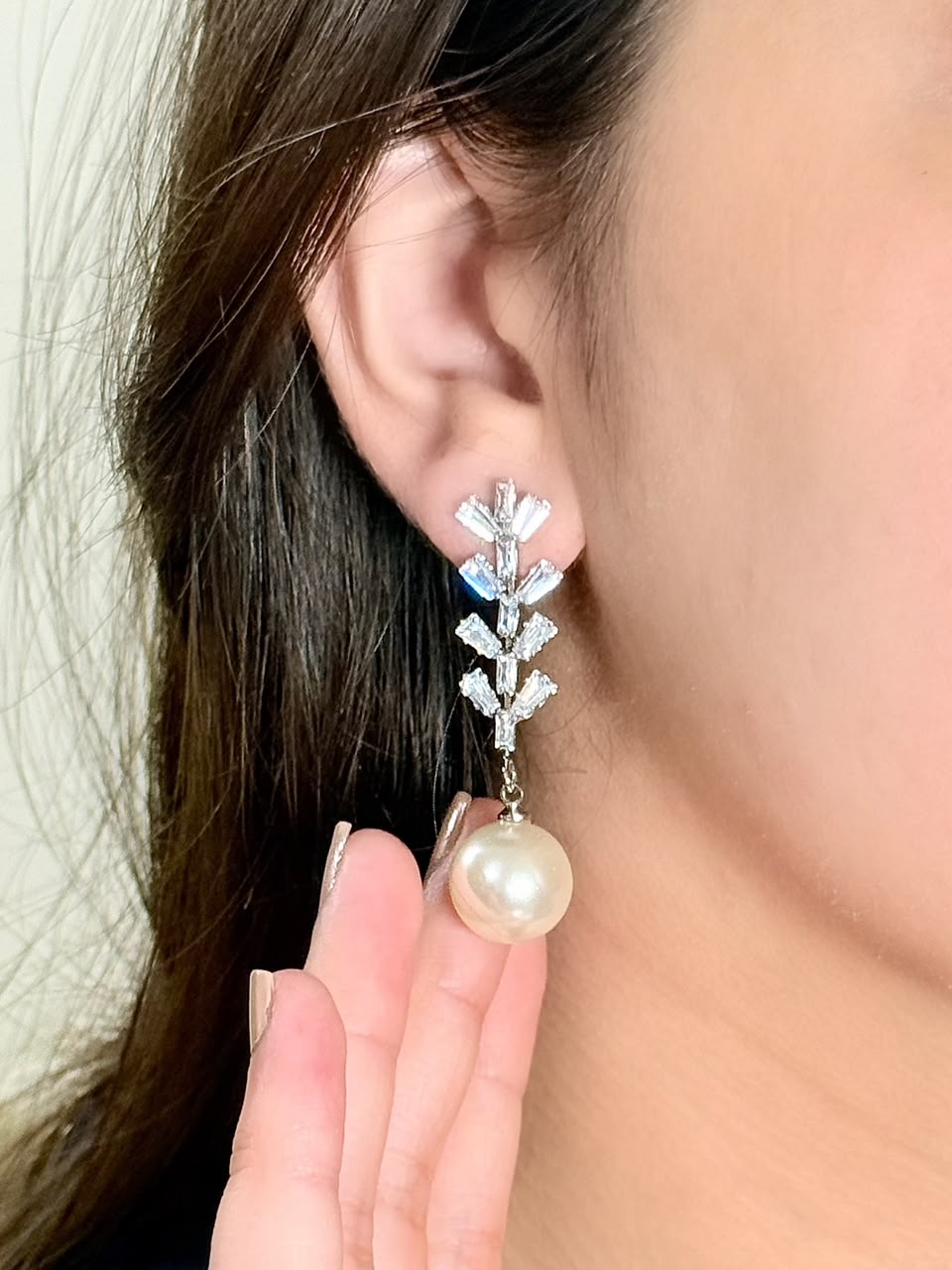 Crystal Orchard Earrings ( Silver )