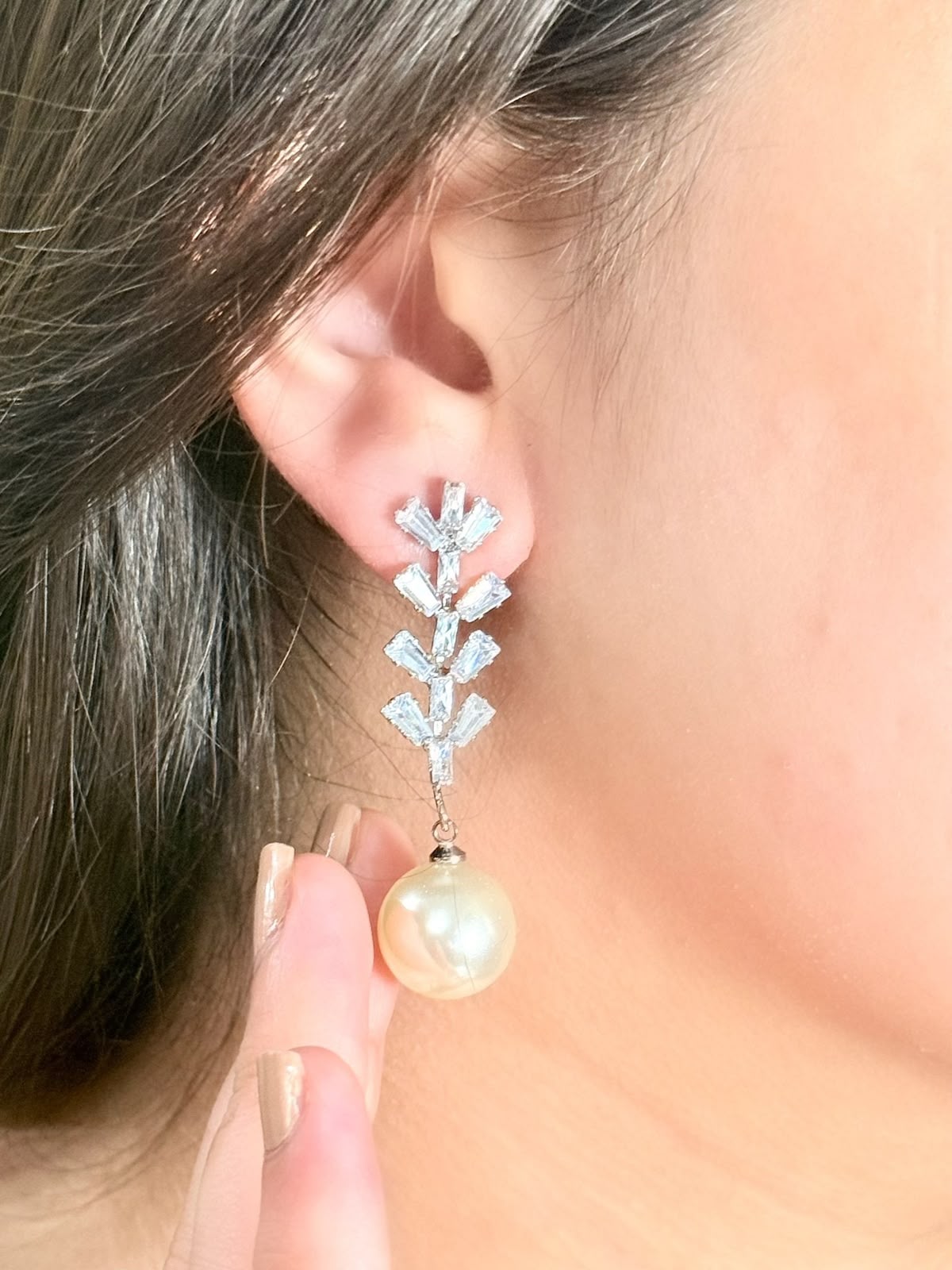 Crystal Orchard Earrings ( Silver )