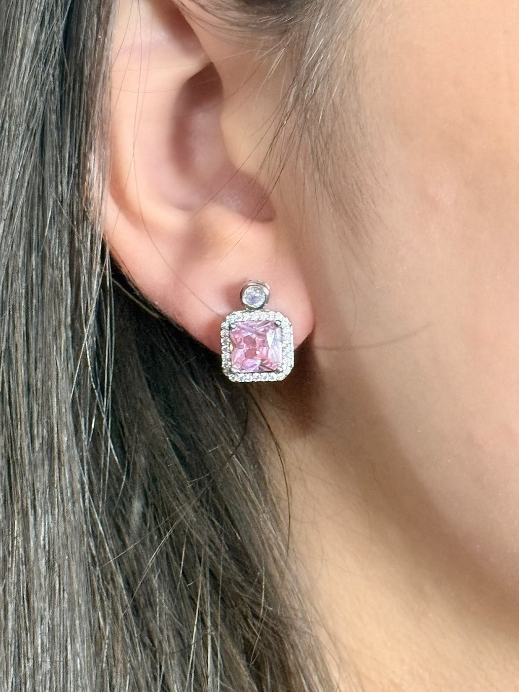 Pink Prism Stud Earrings