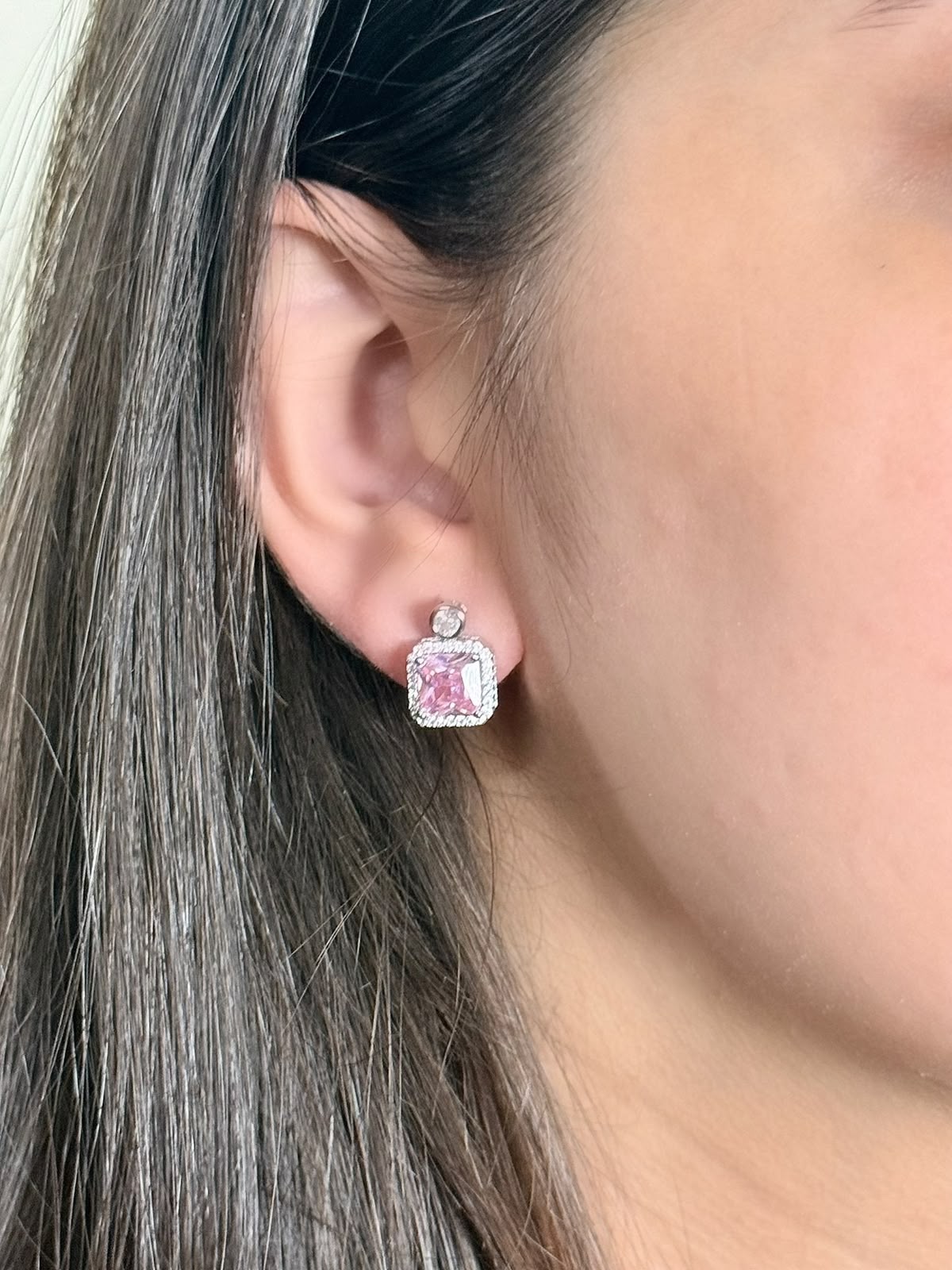 Pink Prism Stud Earrings
