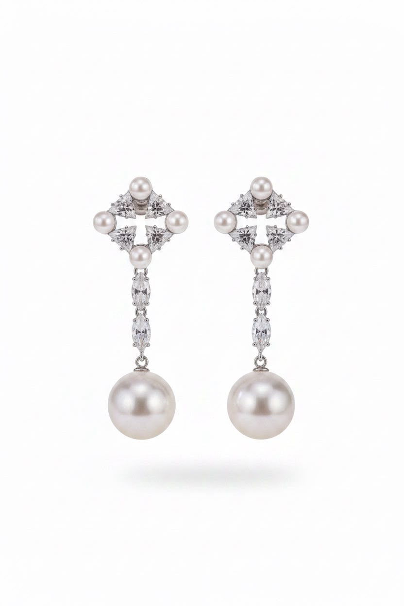 Serenade Pearls Earrings ( Silver )