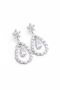 Crystal Reverie Earrings ( Silver )