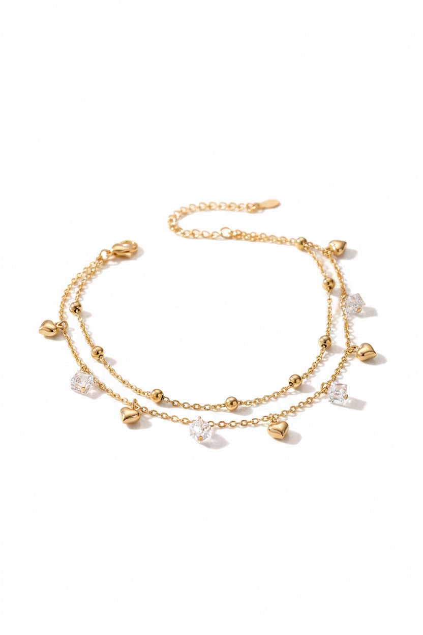 Golden Heart Anklet