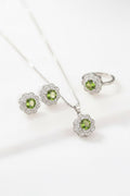Green Gemstone Bloom Jewelry Set