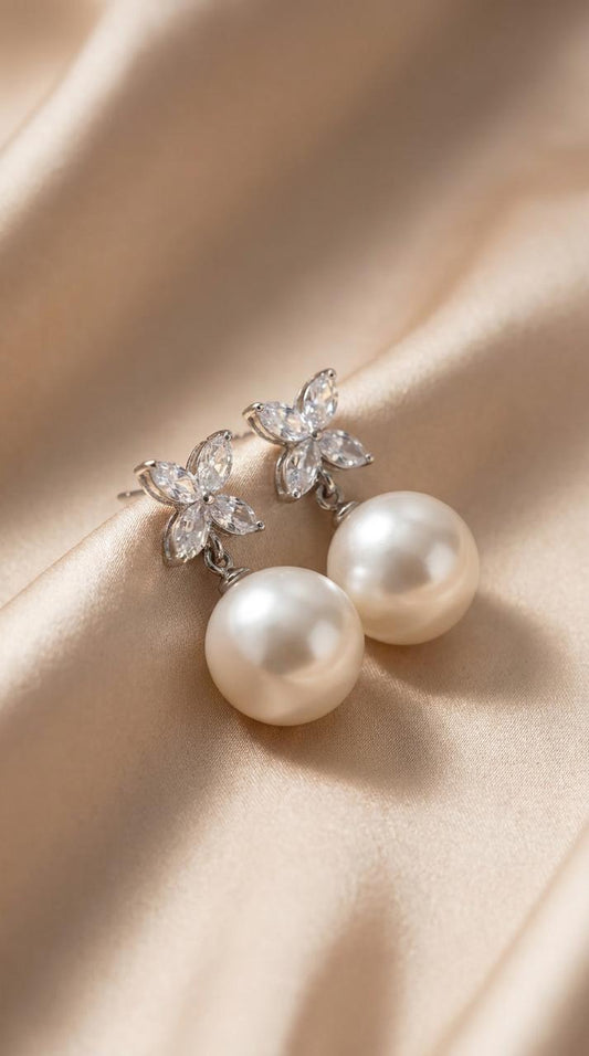 Pearl Blossom Earrings - HYZORA