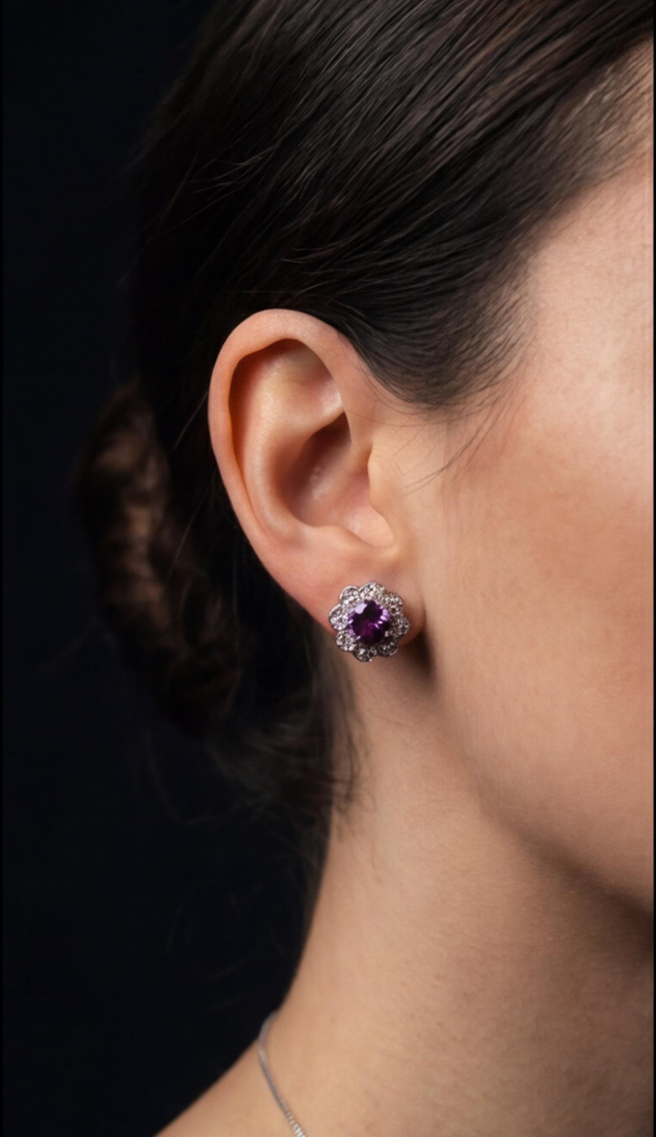 Majestic Violet Jewelry Set ( Silver ) - HYZORA
